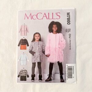 McCall’s M7860 Girls Coat Sewing Pattern | Sizes 7–14 | Easy Lined Jacket
